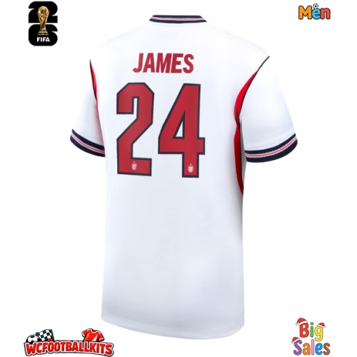 England Reece James #24 Replica Home Stadium Shirt World Cup 2026 Short Sleeve